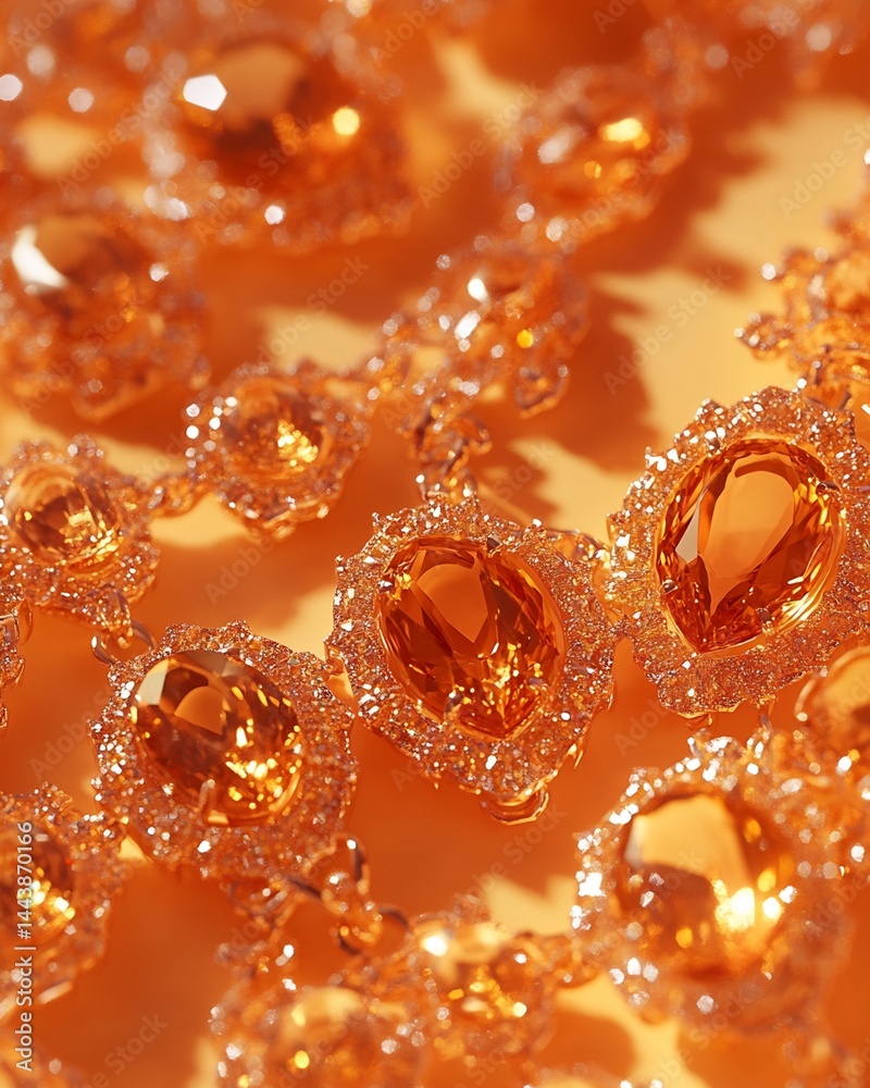 Orange Gemstone Necklace Detail
