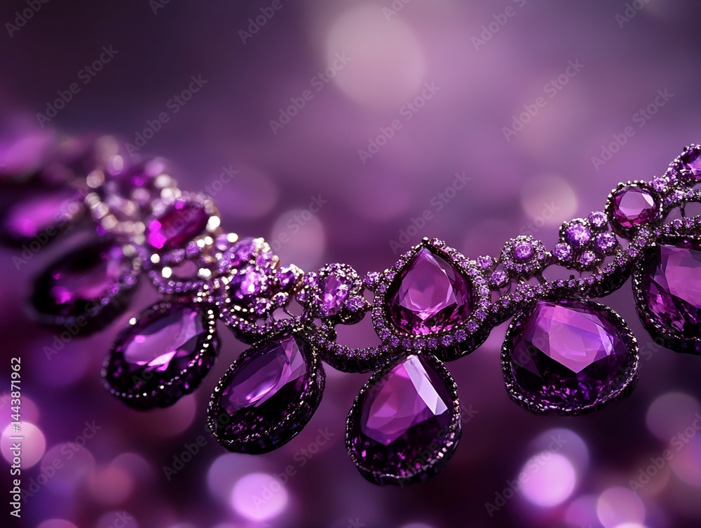 Purple Gemstone Necklace Detail