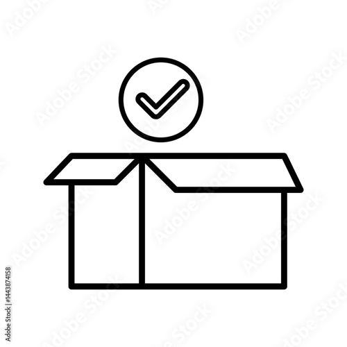 Package delivery, shipping related vector illustration, pictogram isolated on white background. color editable
