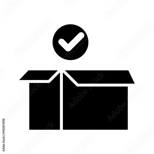 Package delivery, shipping related vector illustration, pictogram isolated on white background. color editable