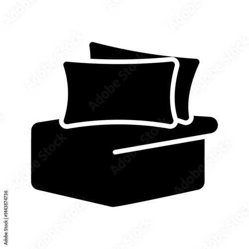 Bed linen with duvet and pillows vector illustration on white background.