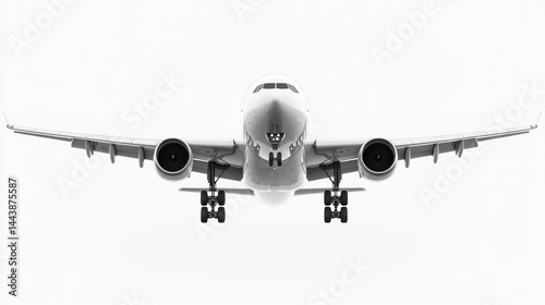 Airbus A330 Airplane Landing Against White Sky