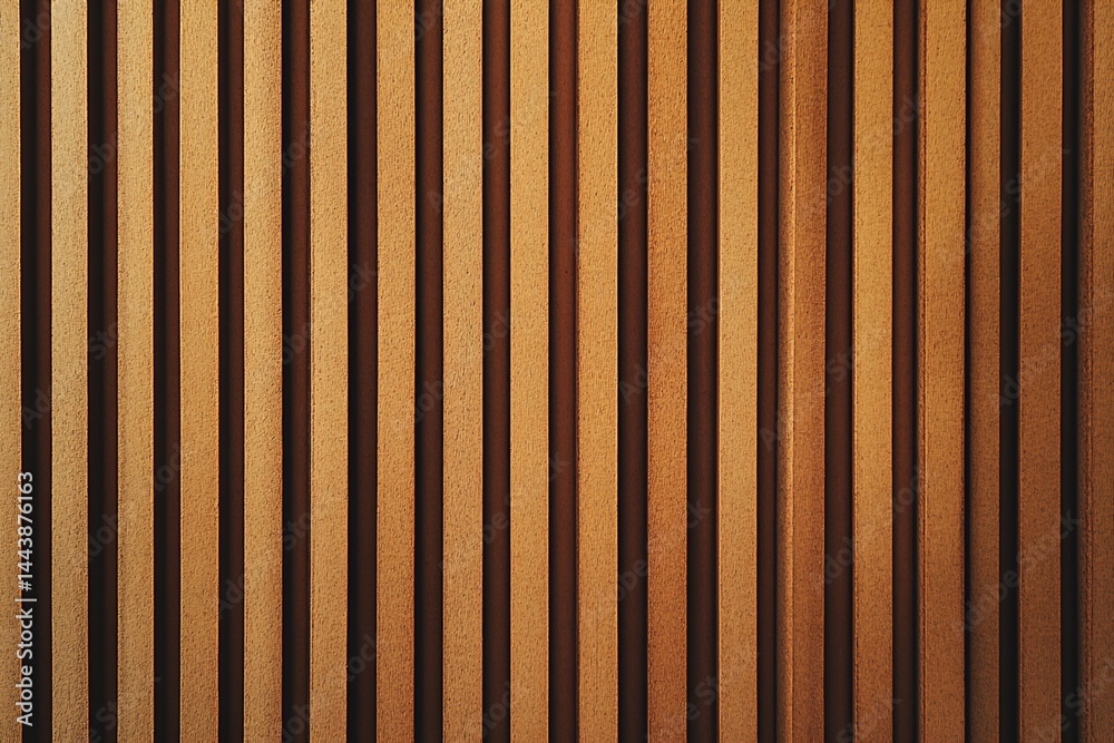 Vertical Arrangement of Light Brown Wooden Slats
