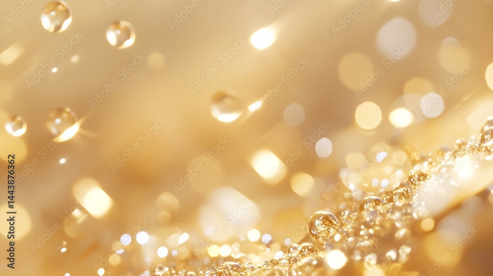 Water Droplets and Bokeh in Golden Light