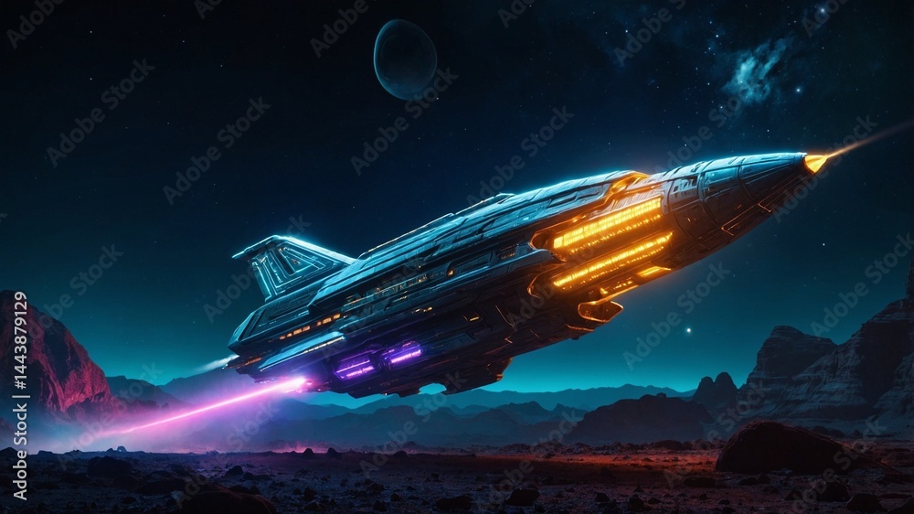 Obraz premium rocket in space, Geneative Ai