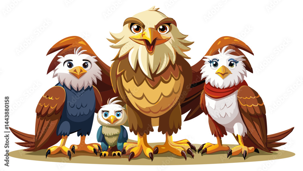 Fototapeta premium set of cartoon farm animals