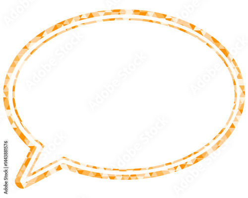 ステンドグラス風吹き出し　三角形模様　丸形