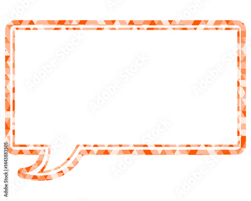 ステンドグラス風吹き出し　三角形模様　四角形