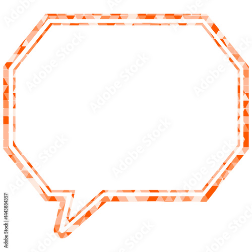 ステンドグラス風吹き出し　三角形模様　角のある八角形