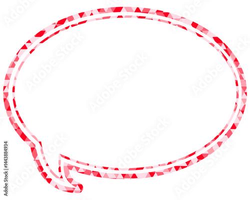 ステンドグラス風吹き出し　三角形模様　丸形