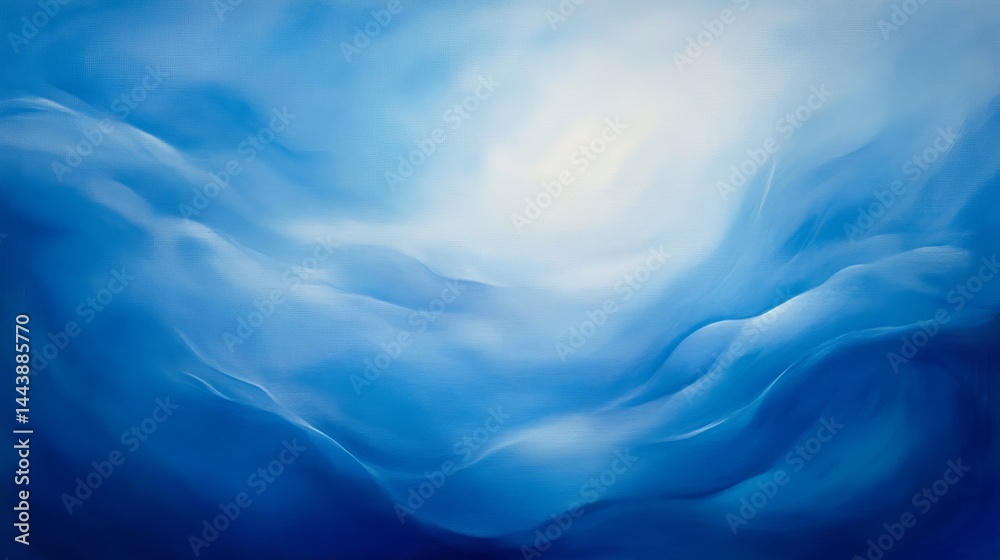 Obraz premium Abstract Blue Landscape Painting