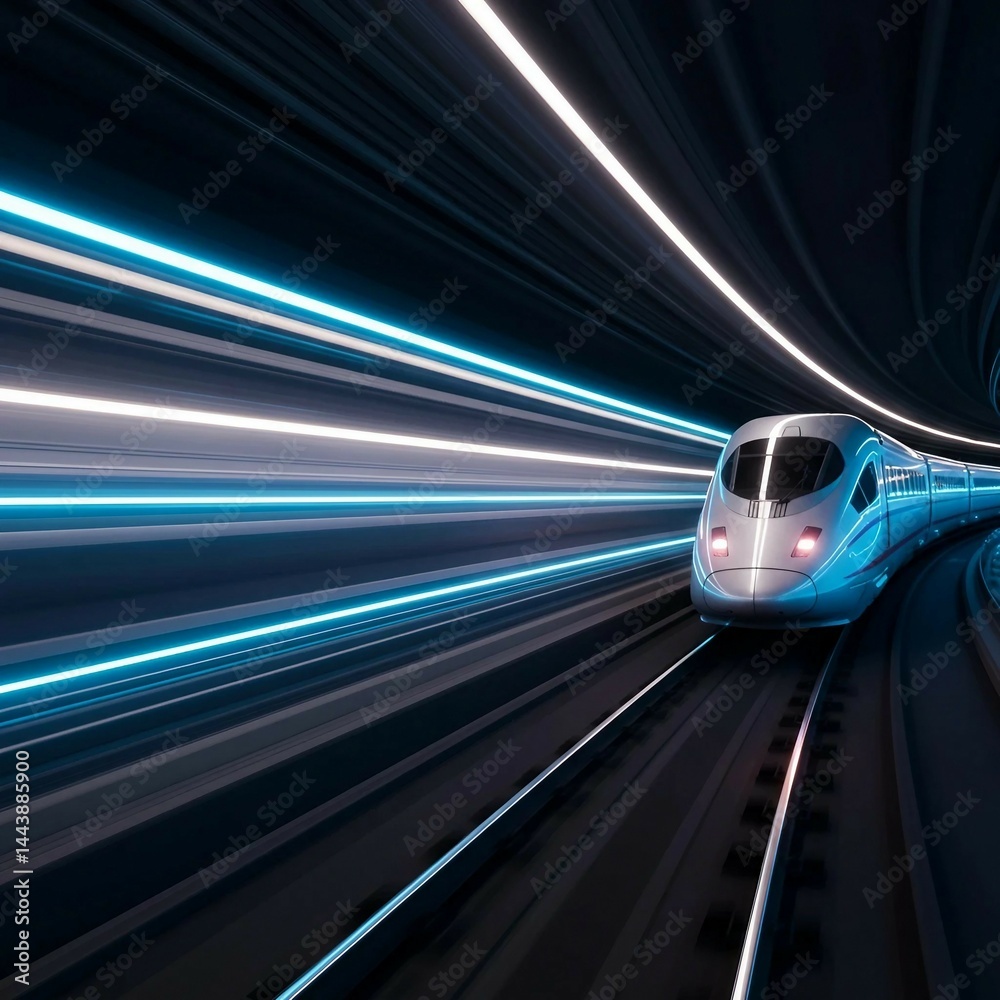 Fototapeta premium High-Speed Train in Motion