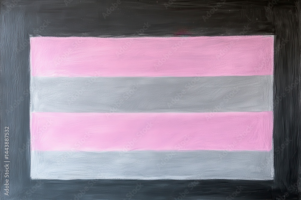 Pink and Gray Horizontal Stripes Chalk Drawing on Black Background Pink and Gray Horizontal Stripes Chalk Drawing on Black Background