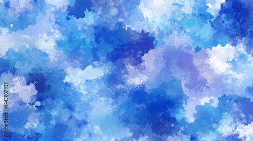 Abstract Blue Watercolor Painting
