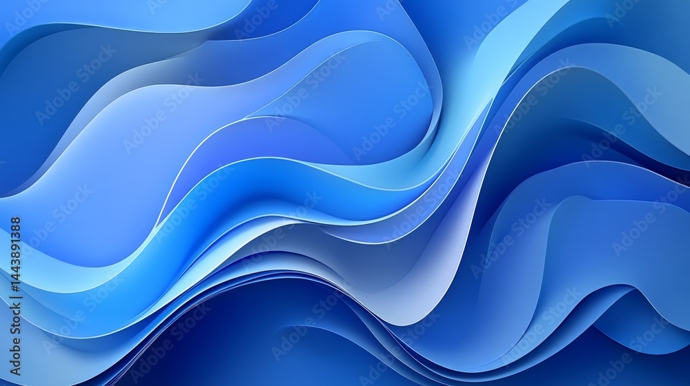 Obraz premium Dynamic Blue Wave Abstract Background Design