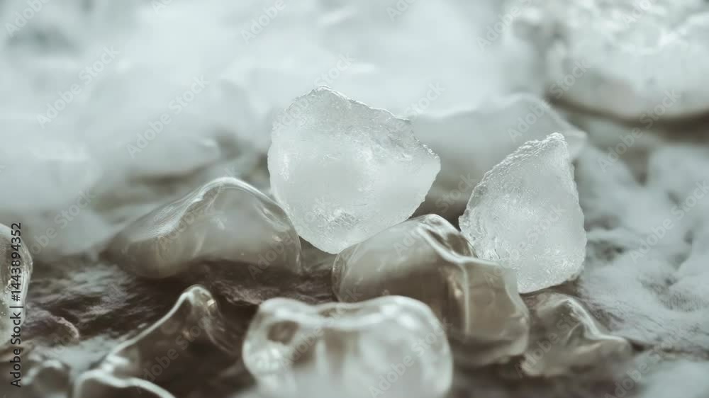 A stack of ice blocks on top of a larger pile of ice, perfect for winter or cold-themed illustrations A stack of ice blocks on top of a larger pile of ice, perfect for winter or cold-themed illustrations
