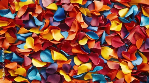 Colorful confetti scattered on a surface