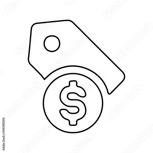 white dolar price icon