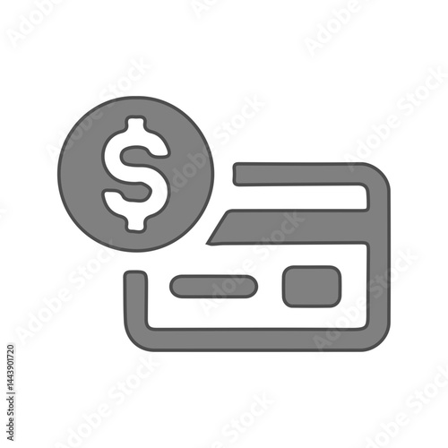 grey dolar credit card icon