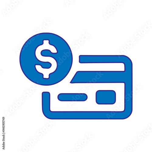 blue dolar credit card icon