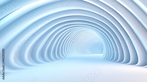Abstract Blue Archway Tunnel Design