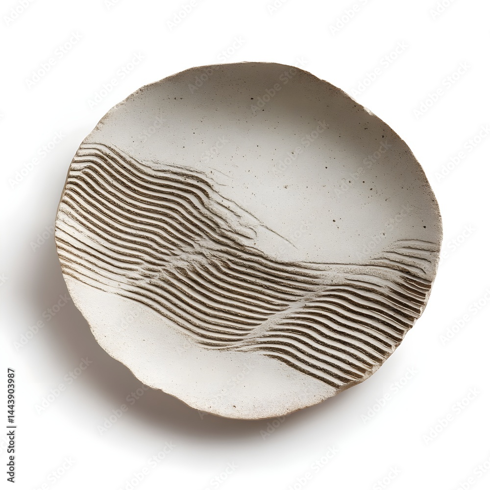 Discover elegance in hand-etched wave-lined stone plate combining natural textures with sleek minimalist tabletop aesthetics Discover elegance in hand-etched wave-lined stone plate combining natural textures with sleek minimalist tabletop aesthetics