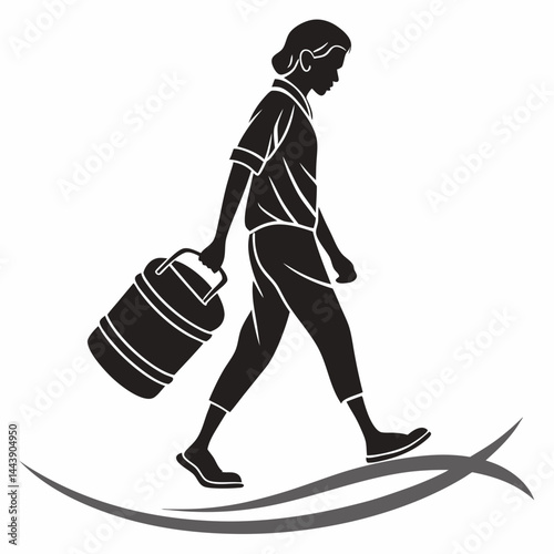 Vector Graphic Of Milkman Carrying A Can Walking Delivery Of Dairy Products