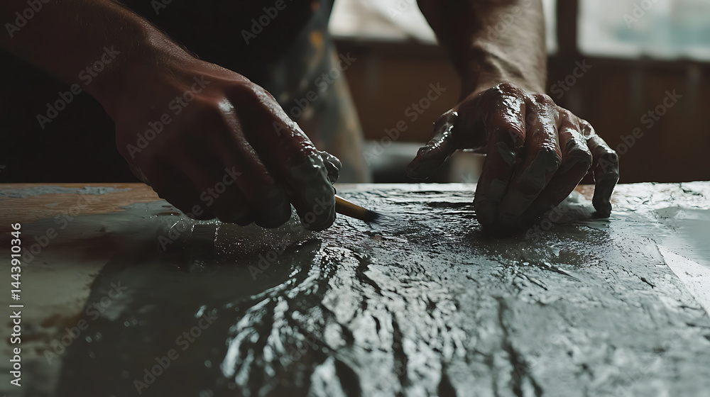 Hands Working with Clay in a Workshop Hands Working with Clay in a Workshop