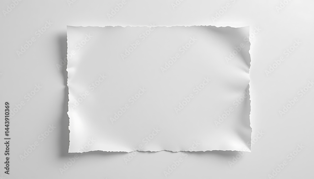 Fototapeta premium Torn Paper Sheet on White Background