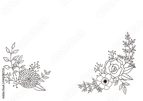 手描きのおしゃれなボタニカルフレーム