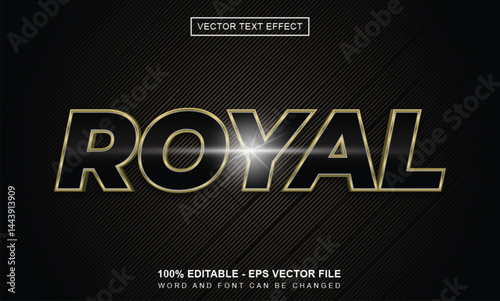 Editable text effect royal text style concept