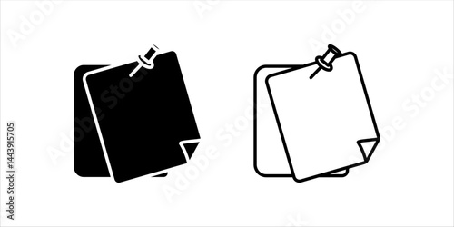 sticky notes icon set. Thin linear sticky notes vector illustration on white background.