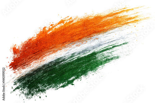 Abstract National Flag Glitter Brush Stroke Design isolated on transparent background 