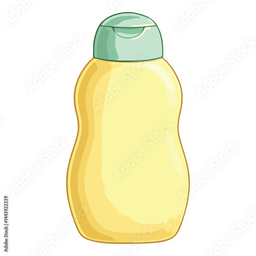 Baby Shampoo Bottle Vector – Soft Squeeze Pastel Bottle, Flip-Top Cap, Realistic Isolated