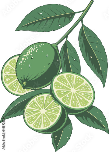 lemon with leaves