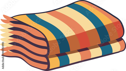 A blanket vector art illustration features stylized, scalable artwork of blankets, ideal for digital design, print, or textile projects.
