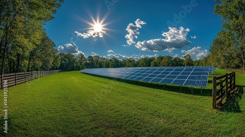 Wallpaper Mural Solar panels on a grassy field under a vibrant sky Torontodigital.ca