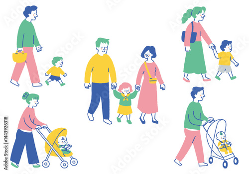 Everyday life of a family raising children_Color
