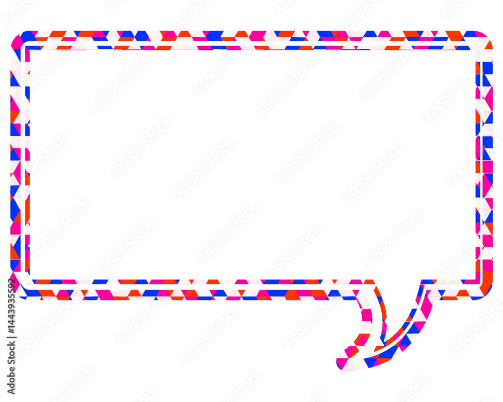 Fototapeta premium ステンドグラス風吹き出し 三角形模様 四角形