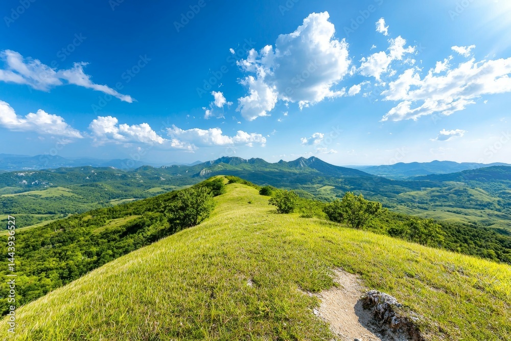 Beautiful mountain landscape with a clear blue sky