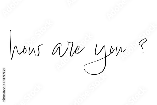 how are you ?（ご機嫌いかがですか？）の文字の、おしゃれなロゴマーク
