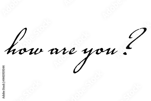 how are you ?（ご機嫌いかがですか？）の文字の、おしゃれなロゴマーク