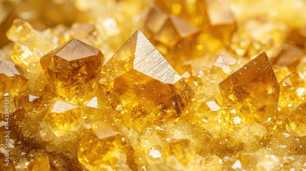 Close-up cluster of golden crystals