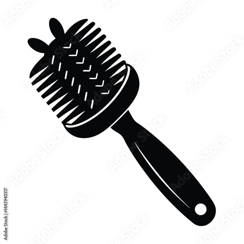 isolated dog grooming brush on white background 