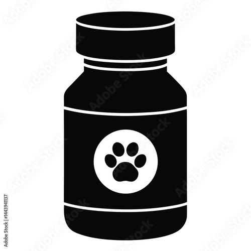isolated pet medicine pill bottle on white background