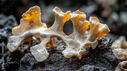 Close-up of a fossilized vertebra