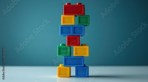 Colorful building blocks tower