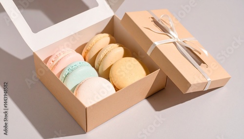 箱入りの美しいクッキー　お菓子のコピースペースの写真