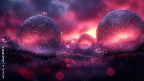 Cosmic spheres on a vibrant landscape