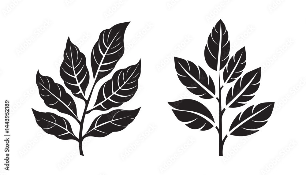 Leaf set ,silhouette vector illustration Leaf set ,silhouette vector illustration